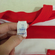 Load image into Gallery viewer, Vintage Red/White Striped Long Sleeve kids 7/8
