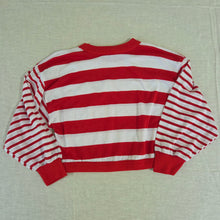 Load image into Gallery viewer, Vintage Red/White Striped Long Sleeve kids 7/8

