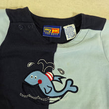 Load image into Gallery viewer, Vintage Whale Nautical Romper 6-9 months
