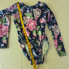 Load image into Gallery viewer, Vintage Floral Velour Bodysuit kids 7/8
