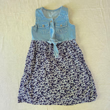 Load image into Gallery viewer, Vintage Floral Denim Dress 5t *flaw
