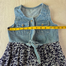 Load image into Gallery viewer, Vintage Floral Denim Dress 5t *flaw
