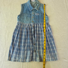 Load image into Gallery viewer, Vintage Guess Denim Plaid Dress 5t
