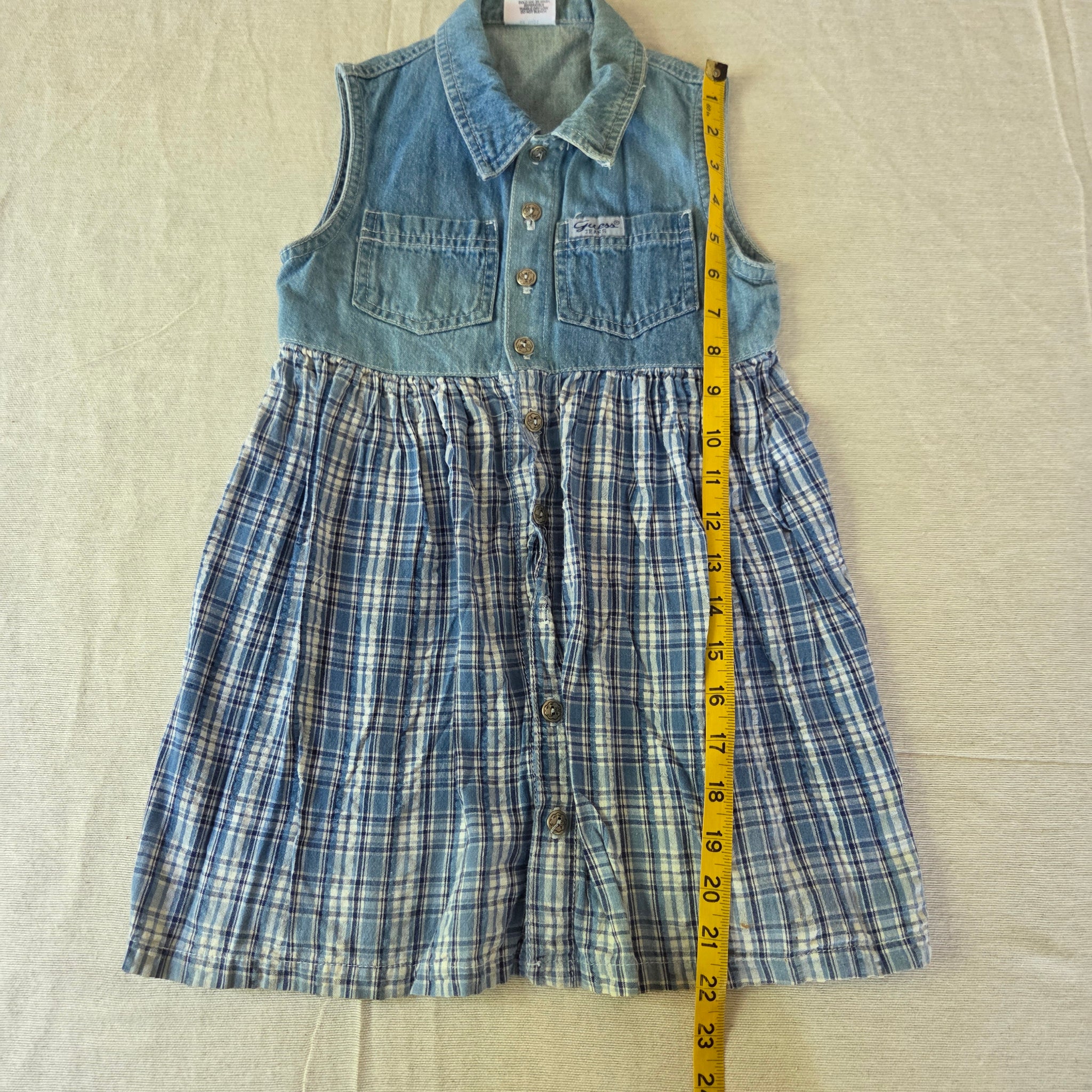 vintage guess denim dress Plaid 5t – Nostalgic Baby Vintage Color:901 - Ruby Red room-living Kairi Green Ruffle Trim Guess originals It features delicate spaghetti