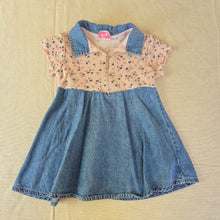 Load image into Gallery viewer, Vintage Floral Denim Half-Zip Dress 2t
