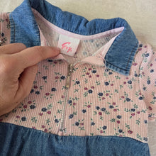 Load image into Gallery viewer, Vintage Floral Denim Half-Zip Dress 2t
