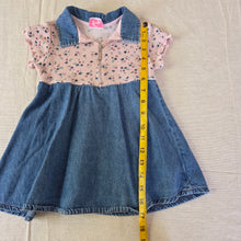Load image into Gallery viewer, Vintage Floral Denim Half-Zip Dress 2t
