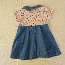 Load image into Gallery viewer, Vintage Floral Denim Half-Zip Dress 2t
