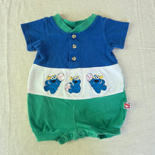 Load image into Gallery viewer, Vintage Cookie Monster Baseball Romper 3-6 months
