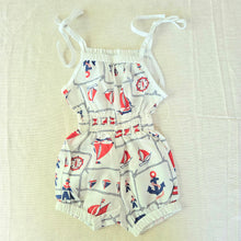 Load image into Gallery viewer, Vintage Nautical Girly Romper 18-24 months
