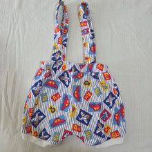 Load image into Gallery viewer, Vintage ABC Car/Plane Cotton Suspender Shorts 6-9 months
