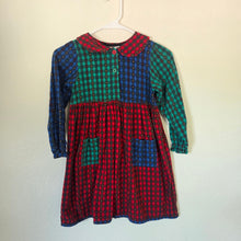 Load image into Gallery viewer, Vintage Gingham Color Block Cotton Dress kids 6
