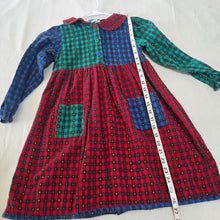 Load image into Gallery viewer, Vintage Gingham Color Block Cotton Dress kids 6
