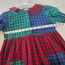Load image into Gallery viewer, Vintage Gingham Color Block Cotton Dress kids 6
