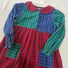 Load image into Gallery viewer, Vintage Gingham Color Block Cotton Dress kids 6
