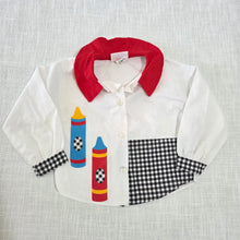 Load image into Gallery viewer, Vintage McKids Crayon Applique Buttondown 2t
