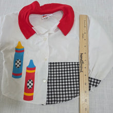 Load image into Gallery viewer, Vintage McKids Crayon Applique Buttondown 2t
