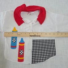 Load image into Gallery viewer, Vintage McKids Crayon Applique Buttondown 2t
