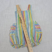 Load image into Gallery viewer, Vintage Colorful Striped Ruffle Bum Sunsuit 12 months
