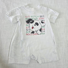 Load image into Gallery viewer, Vintage Puppy Tricks Cotton Romper 12 months
