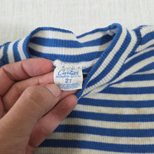 Load image into Gallery viewer, Vimtage Blue/White Striped Tee 12-18 months

