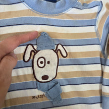 Load image into Gallery viewer, Vintage Oshkosh Dog Striped Bodysuit 12 months
