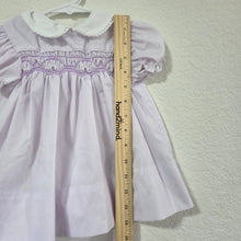 Load image into Gallery viewer, Vintage Polly Flinders Lavender Smocked Dress 6-9 months
