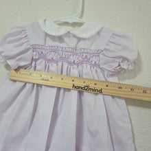 Load image into Gallery viewer, Vintage Polly Flinders Lavender Smocked Dress 6-9 months
