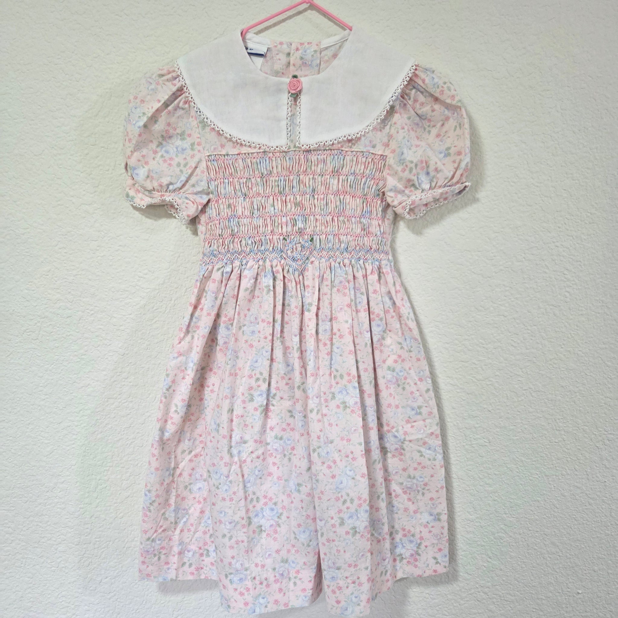 Vintage Polly Flinders Floral Smocked Dress kids 7 – Nostalgic Baby Vintage