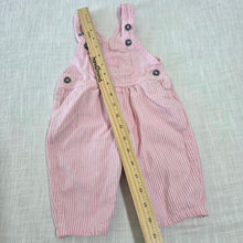 Load image into Gallery viewer, Vintage Oshkosh Pink Engineer Striped Overalls 6-9 months
