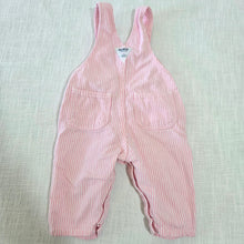 Load image into Gallery viewer, Vintage Oshkosh Pink Engineer Striped Overalls 6-9 months
