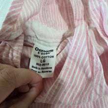 Load image into Gallery viewer, Vintage Oshkosh Pink Engineer Striped Overalls 6-9 months
