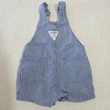 Load image into Gallery viewer, Vintage Oshkosh Engineer Striped Shortalls 6-9 months
