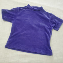 Load image into Gallery viewer, Vintage Velour Ribbed Purple Shirt kids 8/10
