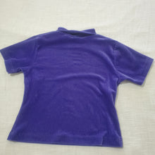 Load image into Gallery viewer, Vintage Velour Ribbed Purple Shirt kids 8/10
