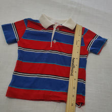 Load image into Gallery viewer, Vintage McKids Red/Blue Striped Shirt 18 months
