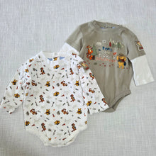 Load image into Gallery viewer, Vintage Pooh &amp; Tigger Hiking Romper Bundle 3-6 months
