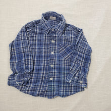 Load image into Gallery viewer, Vintage Blue Plaid Flannel Buttondown 2t
