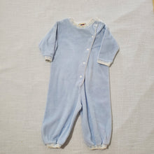 Load image into Gallery viewer, Vintage Blue Velour Bodysuit 6 months

