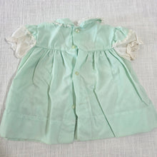 Load image into Gallery viewer, Vintage Swan Embroidered Green Dress 3-6 months
