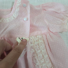 Load image into Gallery viewer, Vintage Frilly Dotted Pink Dress 6 months *flaw
