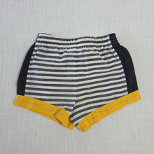Load image into Gallery viewer, Vintage Striped + Yellow Shorts 18 months
