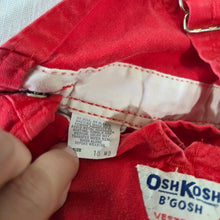 Load image into Gallery viewer, Vintage 80s Oshkosh Red Overalls 9-12 months
