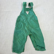 Load image into Gallery viewer, Vintage 80s Oshkosh Green Overalls 12-18 months
