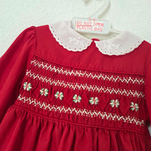 Load image into Gallery viewer, Vintage Polly Flinders Red Smocked Dress 12-18 months
