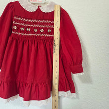 Load image into Gallery viewer, Vintage Polly Flinders Red Smocked Dress 12-18 months
