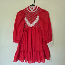 Load image into Gallery viewer, Vintage Polly Flinders Dotted Smocked Dress kids 7
