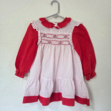 Load image into Gallery viewer, Vintage Princess Anne Christmas Smocked Dress 2t/3t
