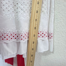 Load image into Gallery viewer, Vintage White/Red Bib Dress kids 7
