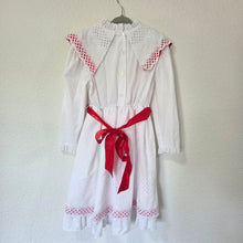 Load image into Gallery viewer, Vintage White/Red Bib Dress kids 7
